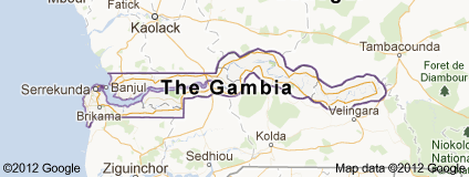 La mappa della Repubblica del Gambia