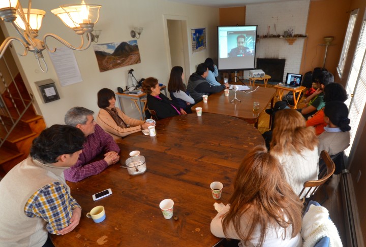 Skype with our friend Juan Carlos Villamizar, who went back to live in Colombia. Juan is part of the International Forum of the Victims