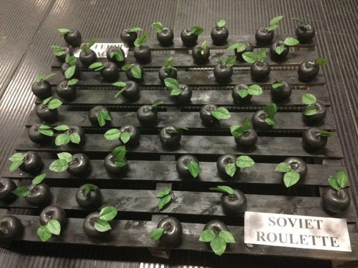 Russian Roulette at the IPB Peace Conference, Berlin, display by Food of War