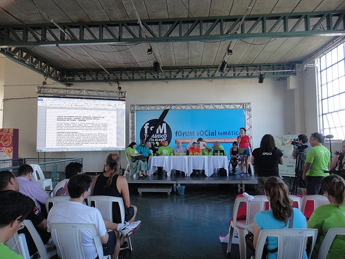 Uno de los debates del Foro Social Temático, celebrado en Porto Alegre a fines de enero