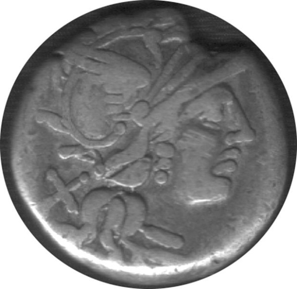 Roman coin found at Vişea, Romania.