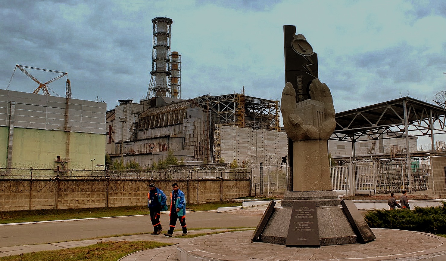 The #4 reactor building and its protective shelter in front is the memorial to the heroes that certainly protected Europe from nuclear disaster in 1986 at the Chernobyl plant Ukraine, Sept 2013