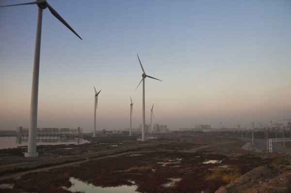 A wind farm outside Tianjin. China is the world's leading manufacturer of wind turbines and solar panels. Credit: Mitch Moxley/IPS