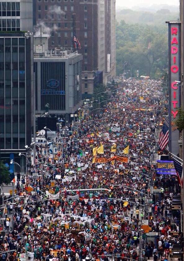 Aerial Drone Video Footage from People's Climate March in New York City