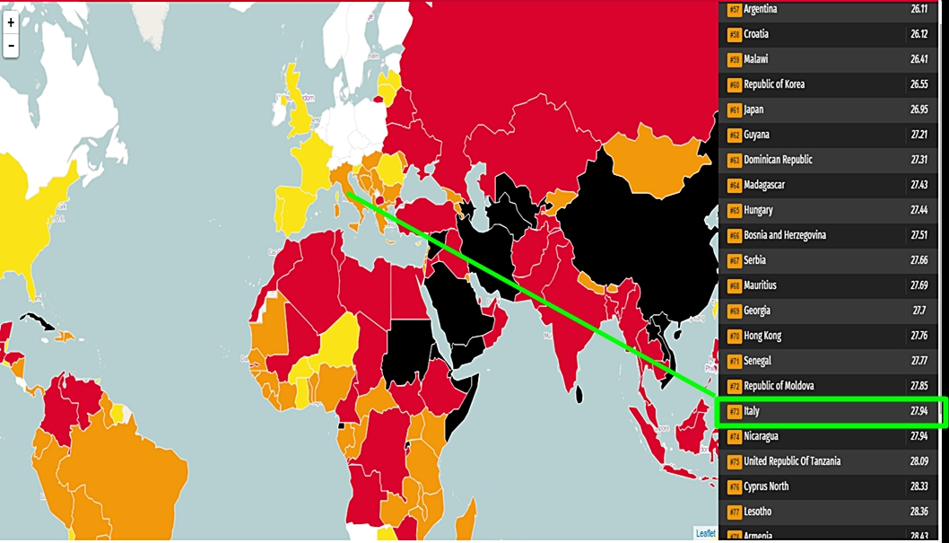 Classifica Libertà di Stampa