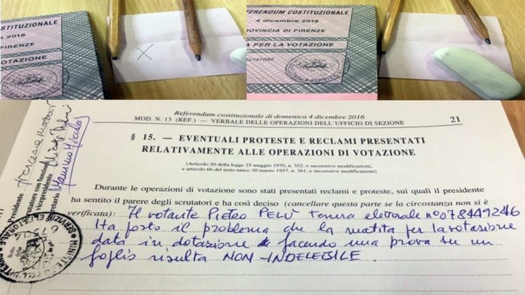 Matite Cancellabili al Referendum