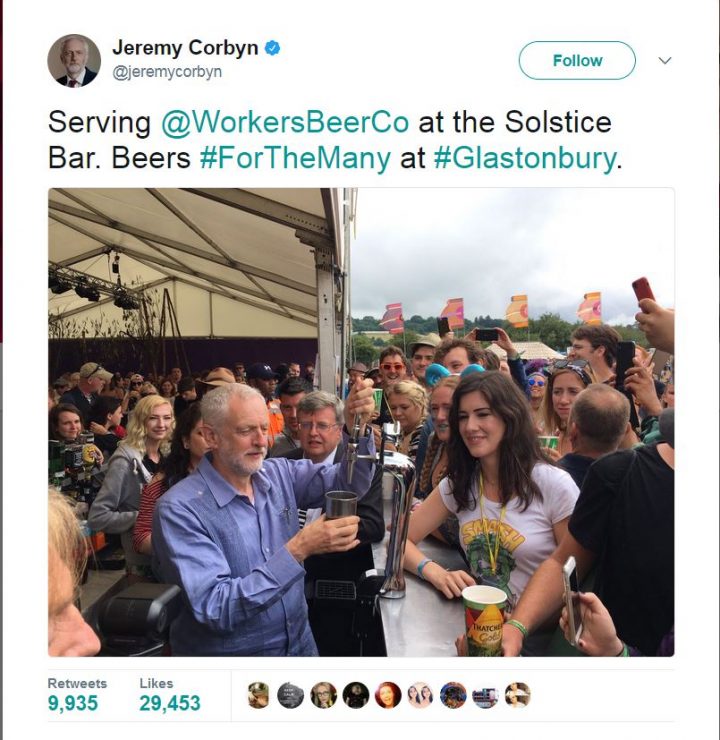 Another world is possible': Corbyn headlines Glastonbury stage ...