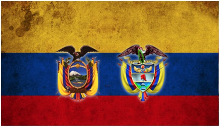 Banderas Ecuador y Colombia