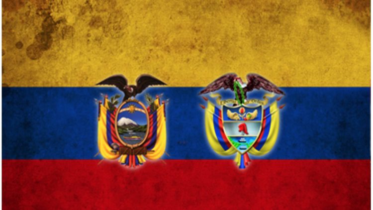 Banderas Ecuador y Colombia