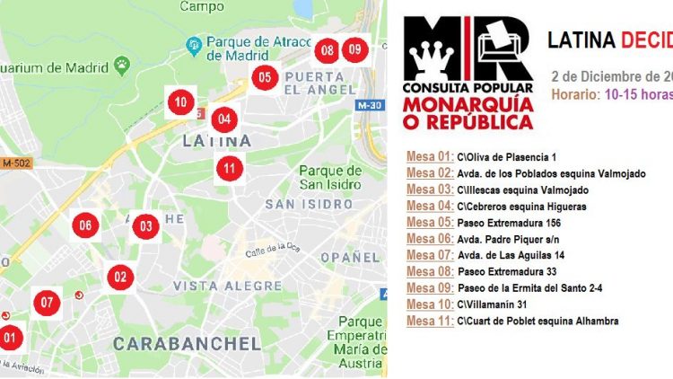 Puntos de votación en el Distrito de Latina