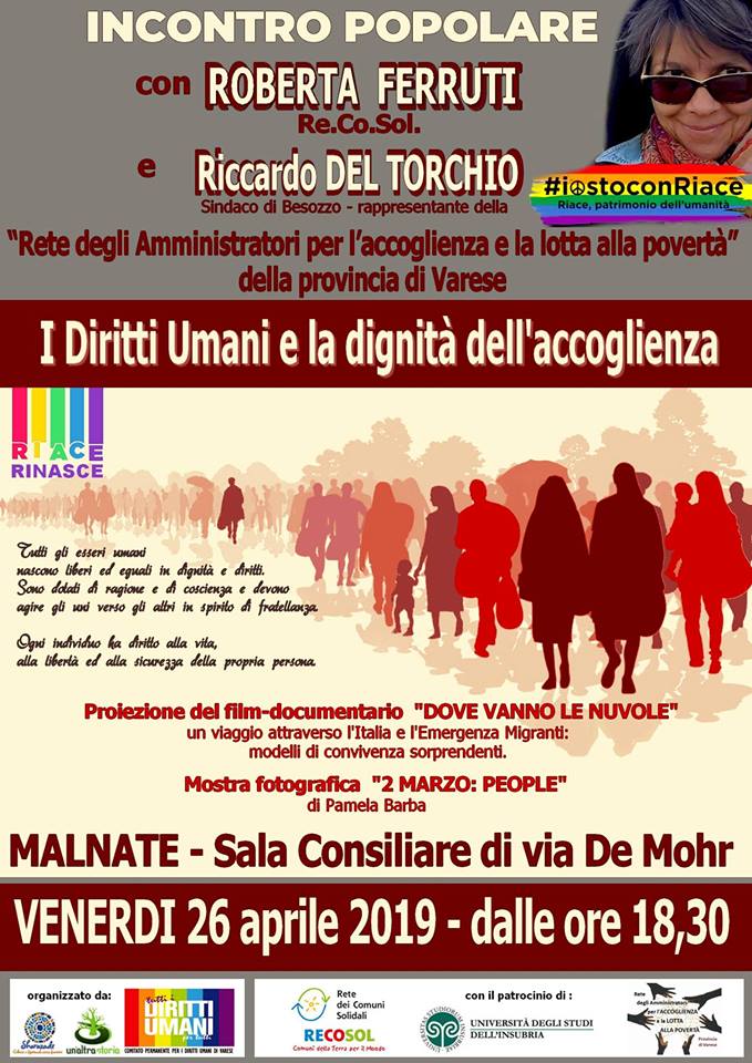 I Diritti Umani e la dignità dell'accoglienza, incontro a Malnate