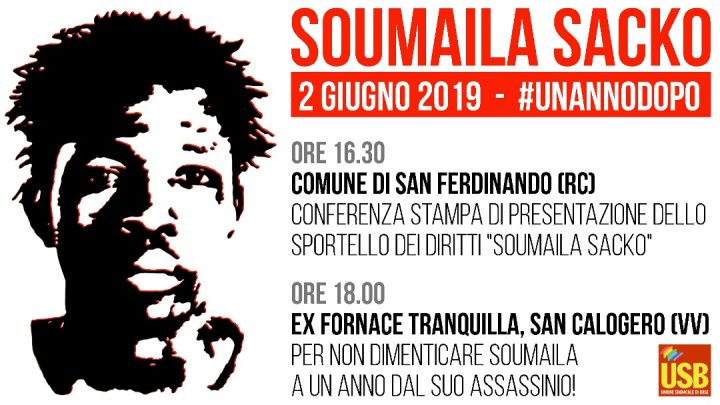 Il 2 giugno 2018 l’omicidio di Soumaila Sacko: le iniziative USB per ricordare il delegato sindacale assassinato