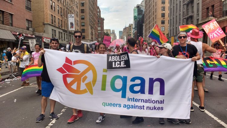 LGBTQ+ anti-nuclear campaigners march during NY Pride 2019