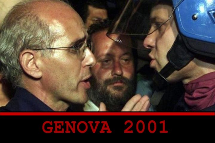 Vittorio Agnoletto durante il G8 di Genova 2001