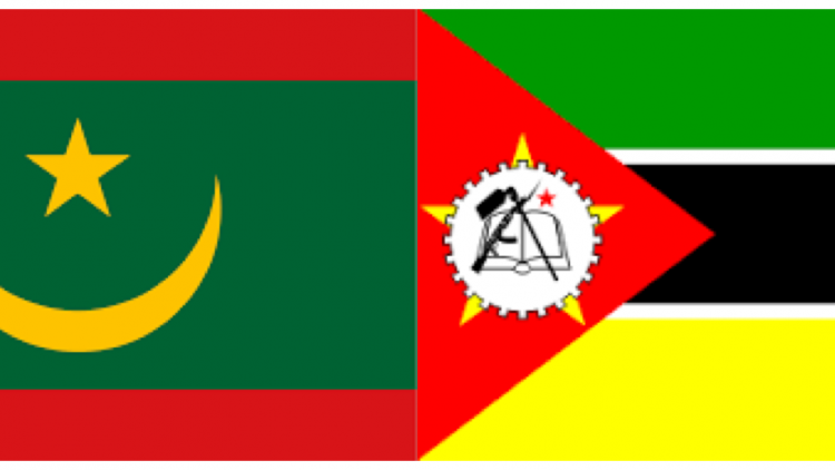 Banderas Mauritania y Mozambique