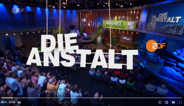 Das gezielte und klimaschädliche Ausbremsen der Erneuerbaren Energien in Deutschland durch Regierung und Industrielobby wird glasklar und messerscharf in der ZDF-Satiresedung "Die Anstalt" thematisiert. Leider scheinen die Kabarettisten damit die Einzigen in der deutschen Medienlandschaft zu sein. Ein Armutszeugnis für Politik und Mainstream-Medien.
