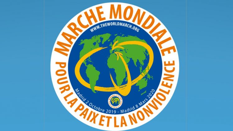 Der zweite weltweite Marsch für Frieden und Gewaltfreiheit startet heute am 2. Oktober, dem internationalen Tag für Gewaltfreiheit in Madrid, Spanien