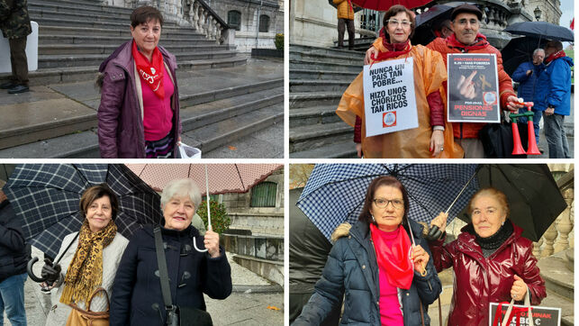 De arriba a abajo: Loli, Maria Luisa junto a su marido, Encarnación y Ángela y María Luisa junto a Juana Maialen Ferreira