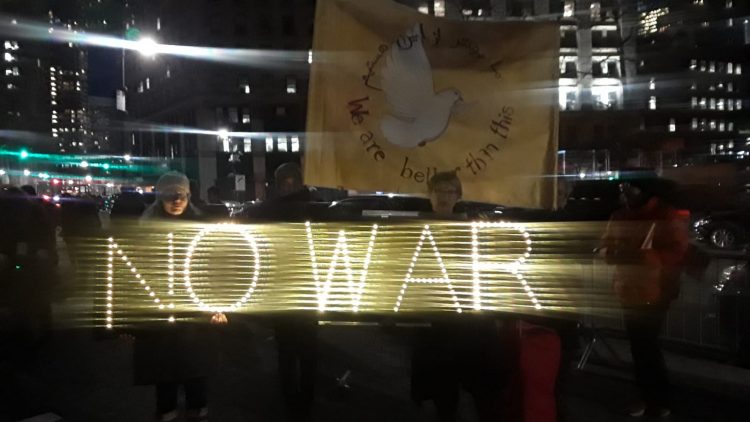 Aktionstag in New York City: Kein Krieg mit Iran! #NoWarWithIran