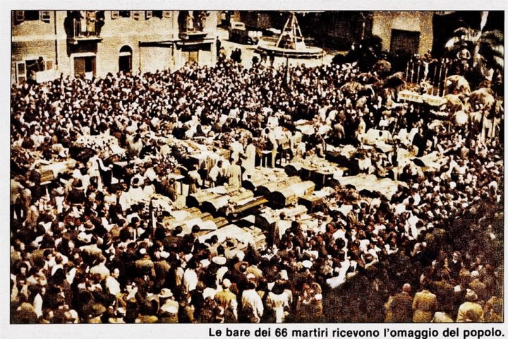 I funerali dell'eccidio di Grugnasco, 30 aprile 1945