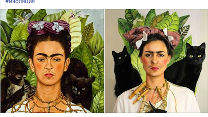 Quarantäne: Russen stellen im Netz berühmte Kunstwerke nach - Facebookgruppe Izoizolyacia hat Riesenerfolg.