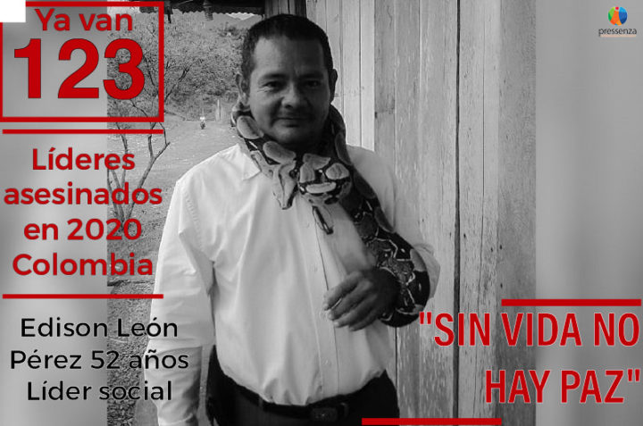 Edison León Pérez, leader social assassiné en Colombie