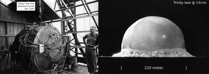 Trinity bomb and explosion