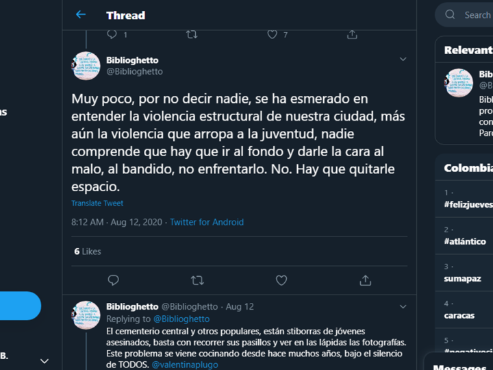 Trinos del colectivo Biblioguetho