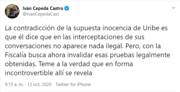 Trinos de Iván Cepeda