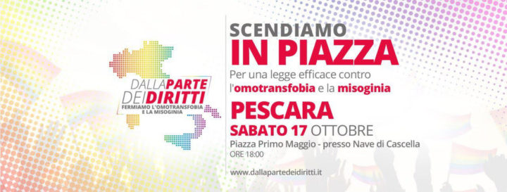 #dallapartedeidiritti, locandina manifestazione Pescara