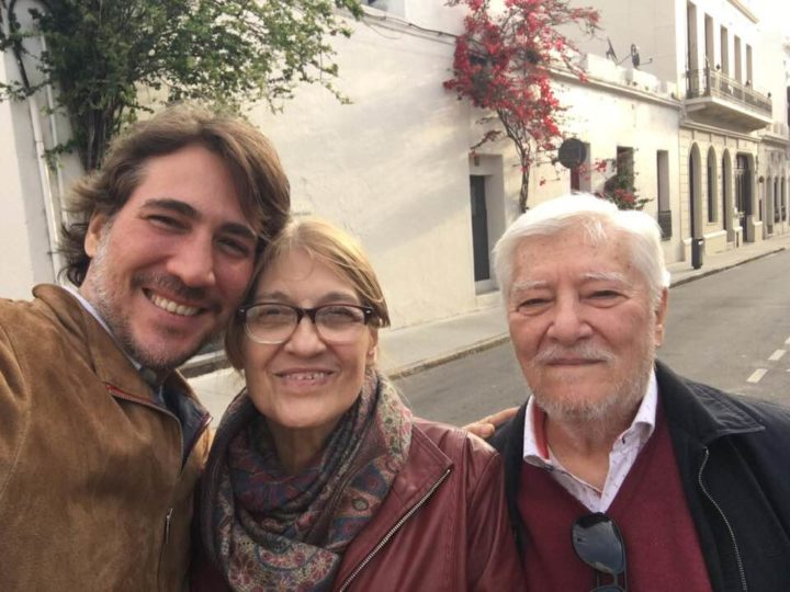 Luis with his most beloved loves: Nélida and Alberto.