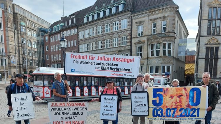 Solidarischer Glückwunsch aus Bremen zum 50. Geburtstag von Julian Assange