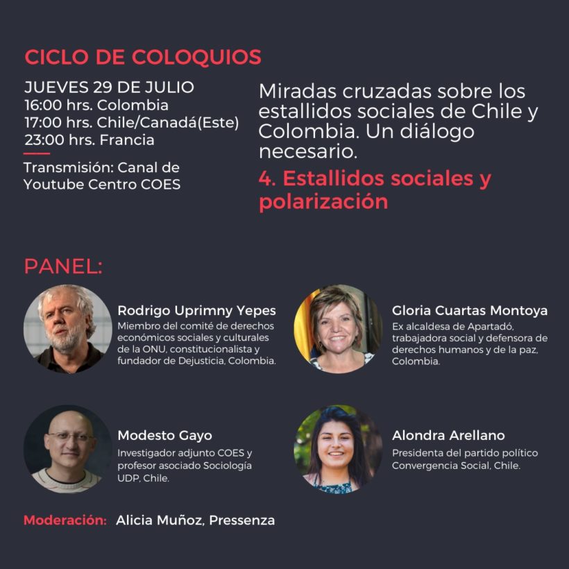 Cuarto panel: miradas cruzadas sobre los estallidos sociales en Chile y Colombia