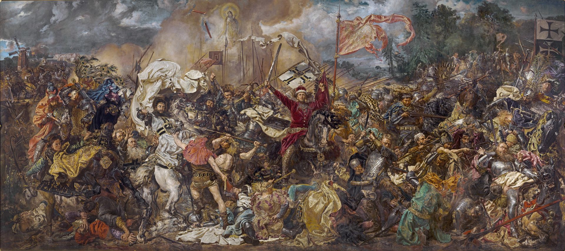 Batalla de Grunwald por Jan Matejko (1878). La batalla de Grunwald, batalla de Žalgiris o primera batalla de Tannenberg se libró el 15 de julio de 1410 durante la guerra polaco-lituana-teutónica. (Imagen de dominio público)