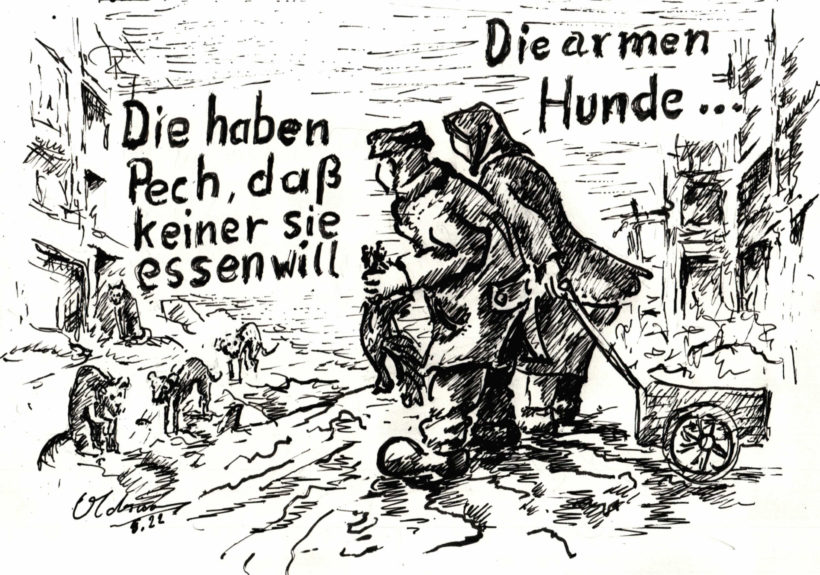 Politische Karikatur: Die Hunde in der Ukraine