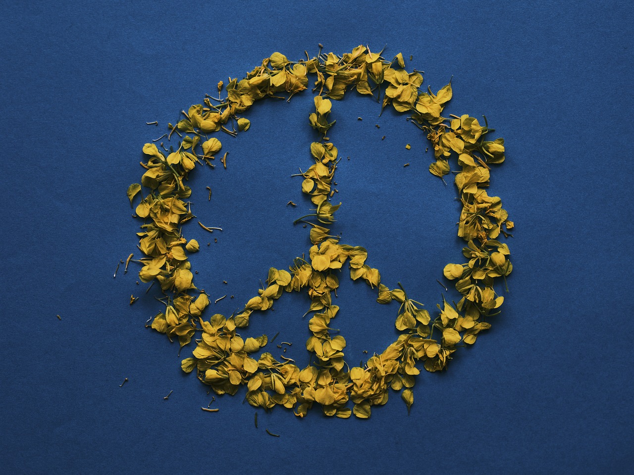 Friedenszeichen in den Farben der Ukraine