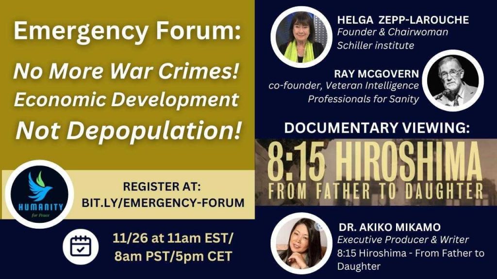 Emergency Forum: No More War Crimes! Economic Development, Not Depopulation!