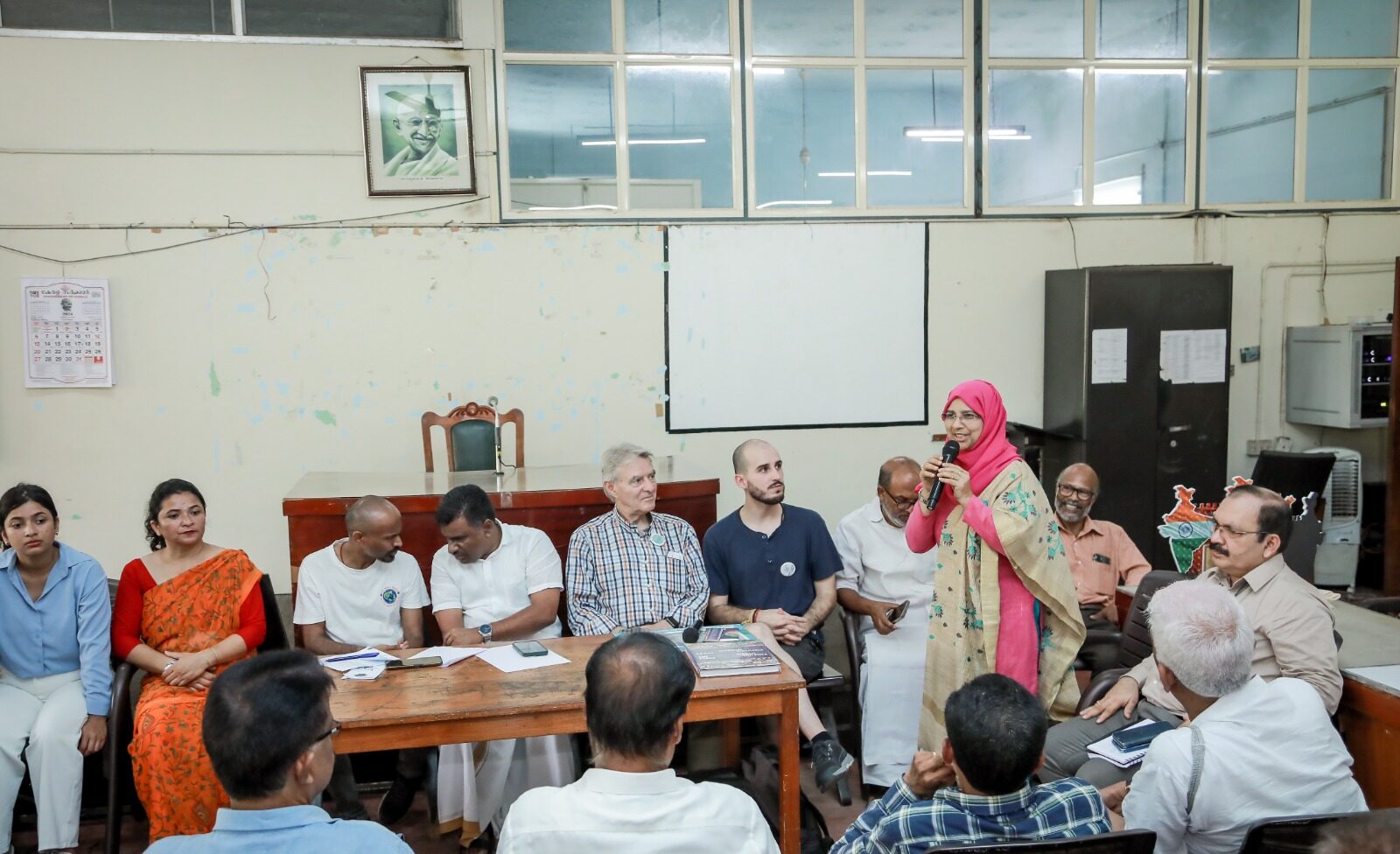 Empfang des Weltmarsches durch die Stadtregierung von Kannur in Indien