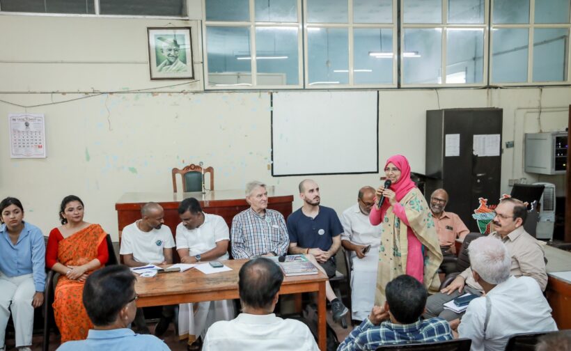 Empfang des Weltmarsches durch die Stadtregierung von Kannur in Indien