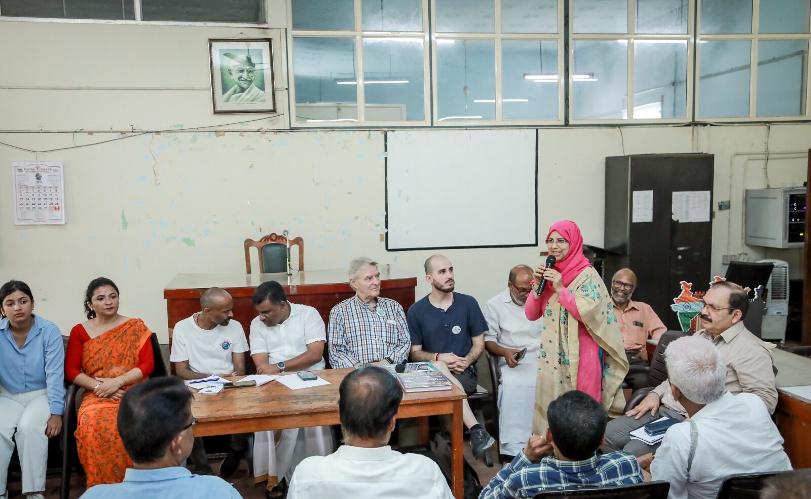 Empfang des Weltmarsches durch die Stadtregierung von Kannur in Indien