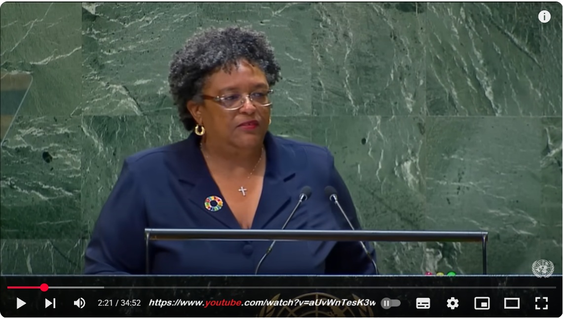 Mia Amor Mottley, Primer Ministro de Barbados, 79 Sesion del Plenario de la ONU