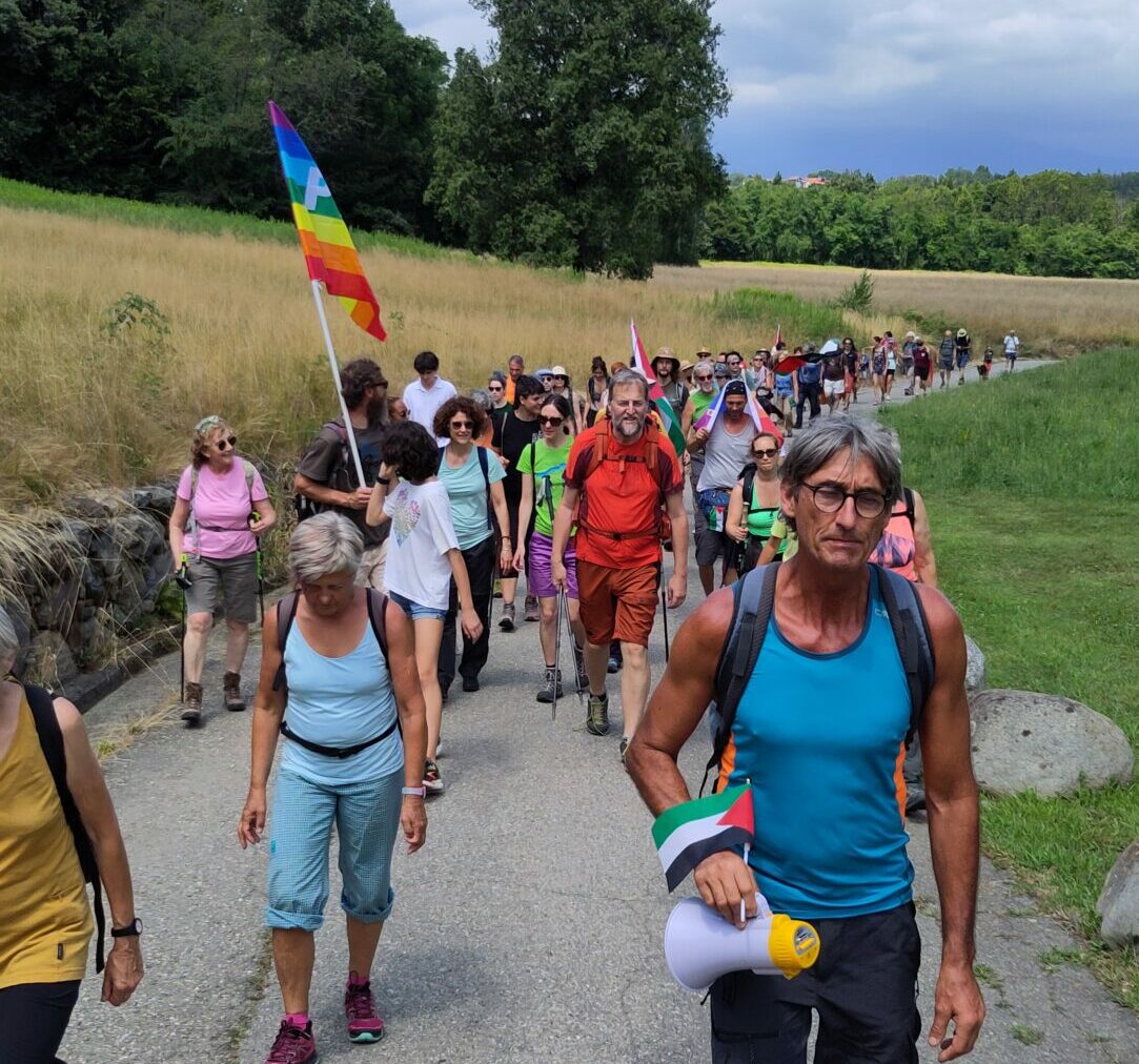 Arrivo al Bose della Local March for Gaza luglio 2025