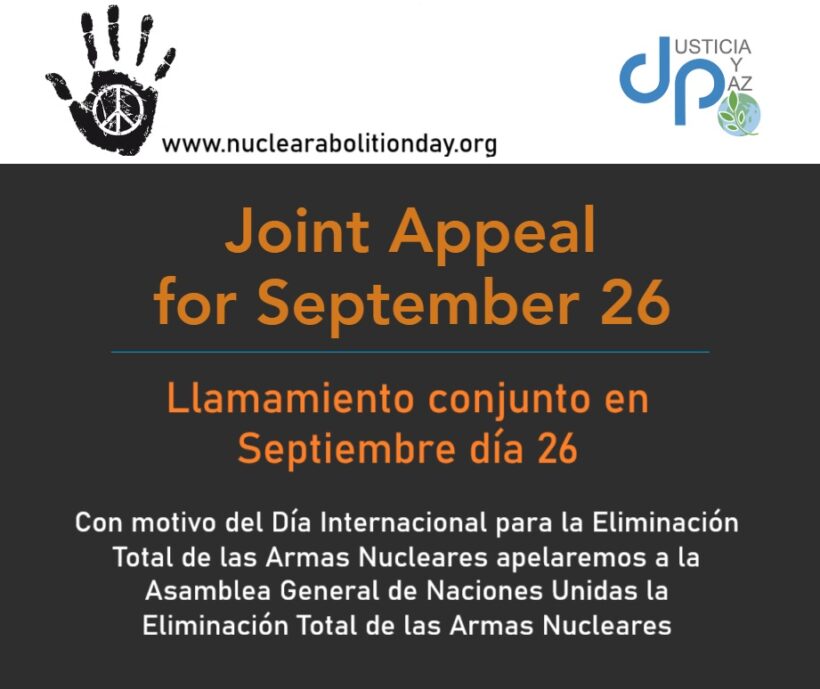 Llamamiento conjunto con motivo del Día Internacional para la Eliminación Total de las Armas Nucleares
