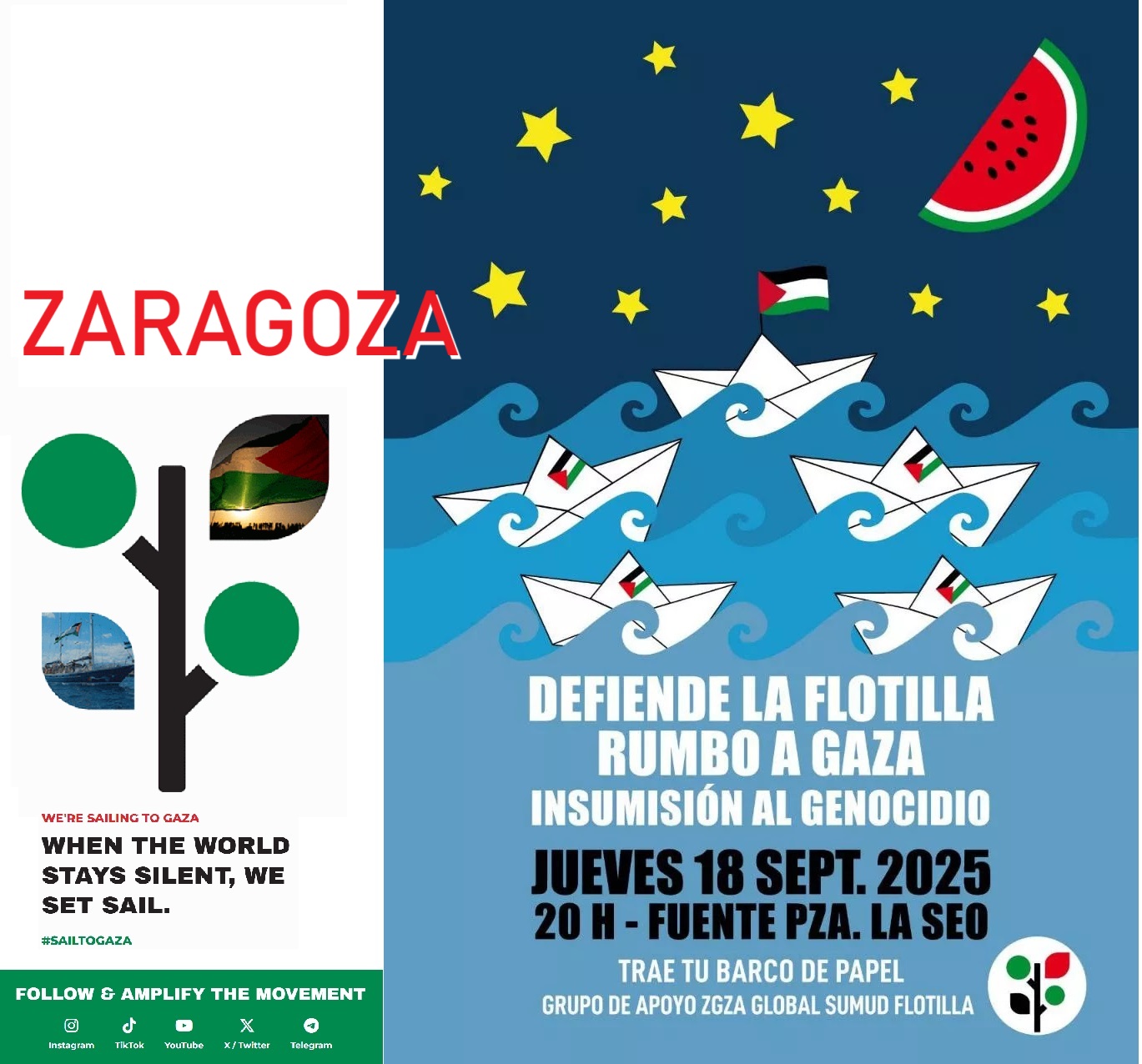 Jornada de lucha global por Palestina y en defensa de la Global Sumud Flotilla