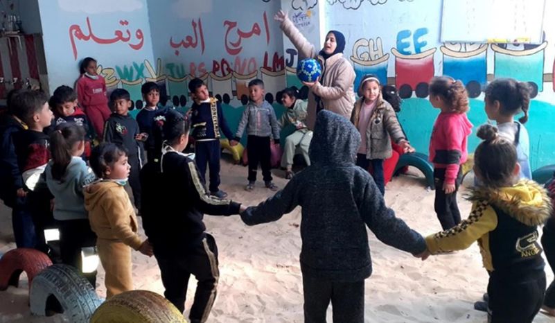 animazione con bambini palestinesi