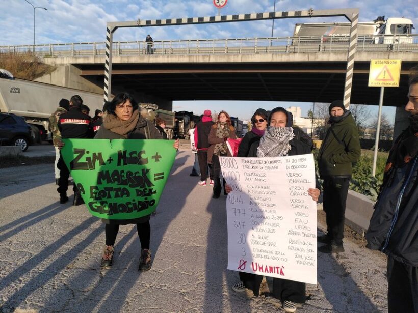 Blocco di merci israeliane al Porto di Ravenna