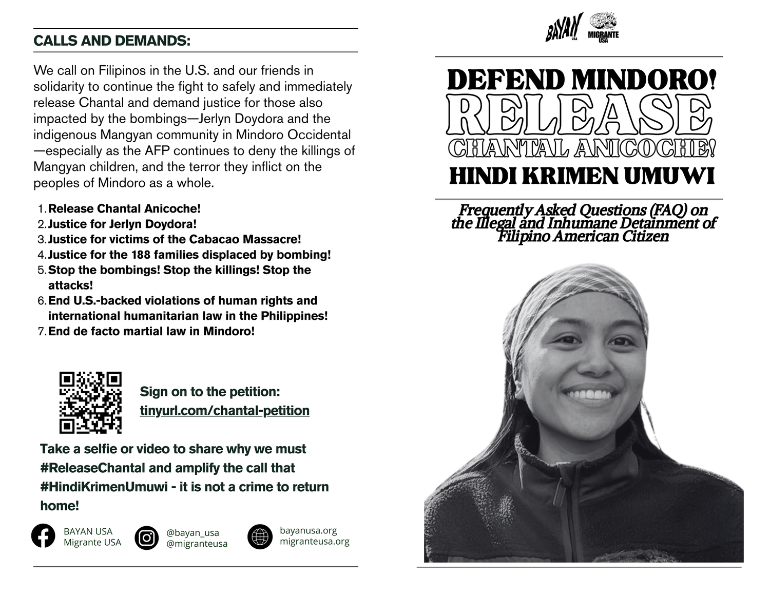 Filipino-American Chantal Anicoche Remains Detained after the Recent Philippine Military Bombing in Occidental Mindoro