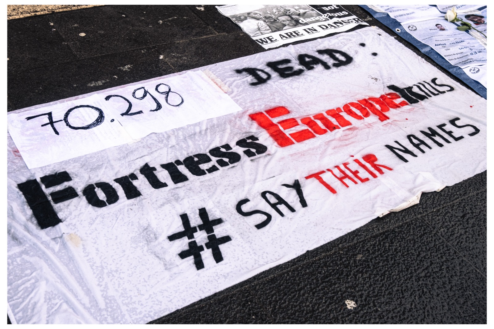 Un moment de la manifestation organisée à Bruxelles le 6 février dernier, sur la place de la Bourse. Photo : Buni Gelle Marwa.