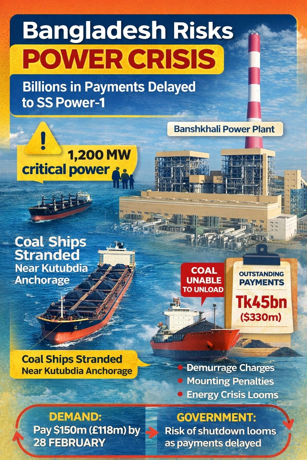 Bangladesh risks a power crisis as the interim government delays billions in payments