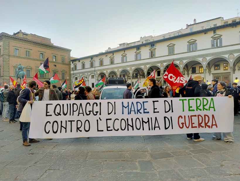 Striscione manifestazione 30 aprile 2026 a SS. Annunziata